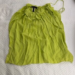 BCBGMaxAzria Lime Green Ruffled Blouse